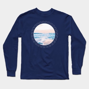 Waves Approaching During Pleasant Day At Beach Abstract Nature Art Long Sleeve T-Shirt